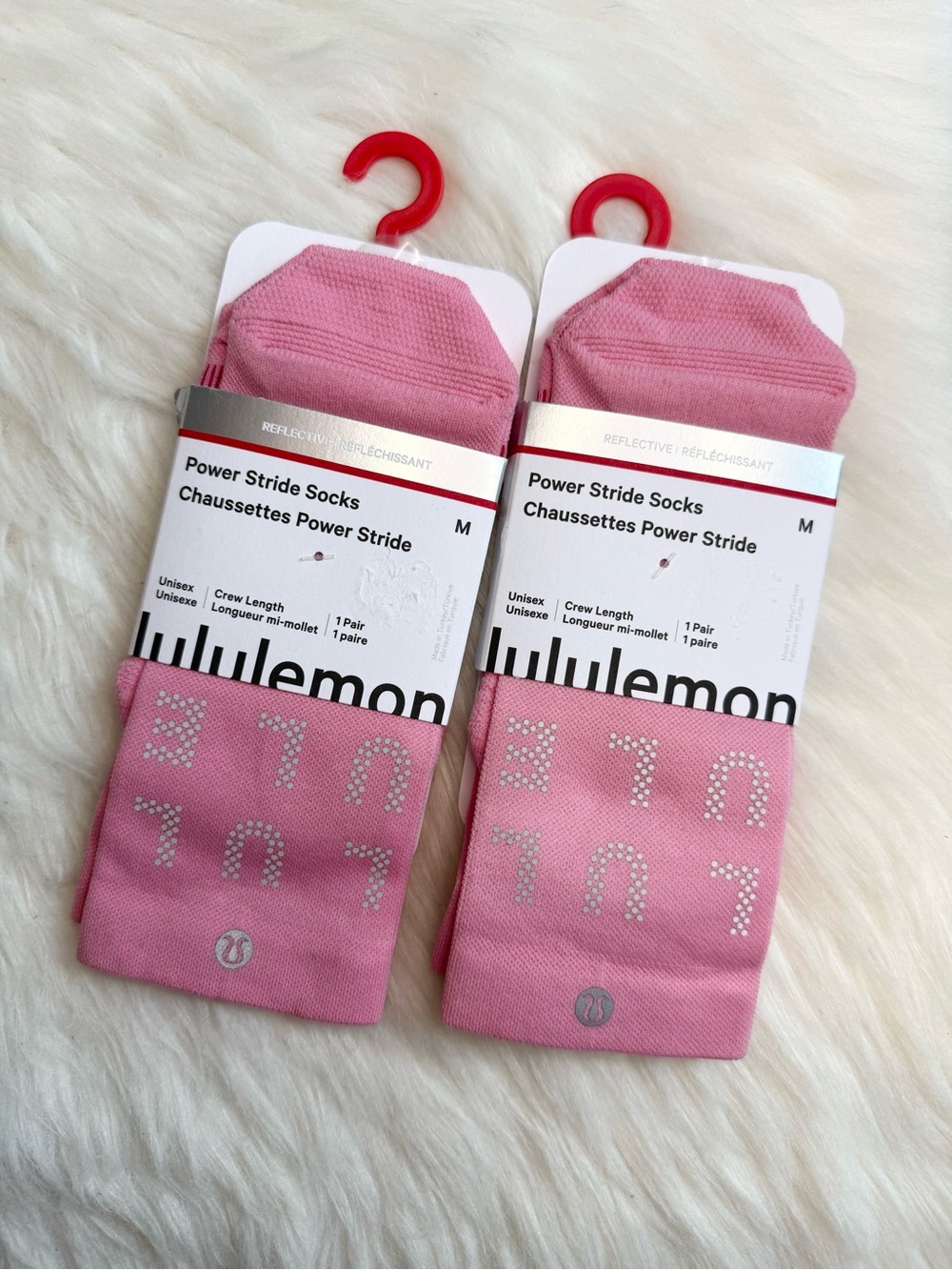 NWT Lululemon Power Stride Socks Lot 2 Pairs Size M CCLD Crew Length